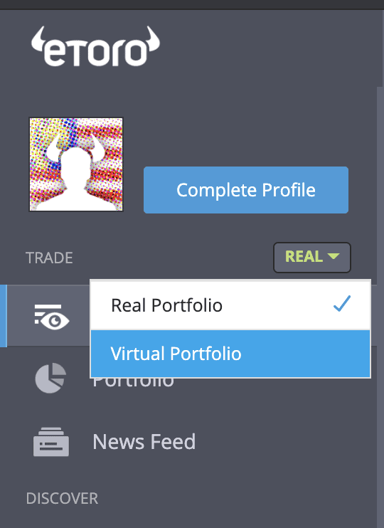 etoro open account - virtual account