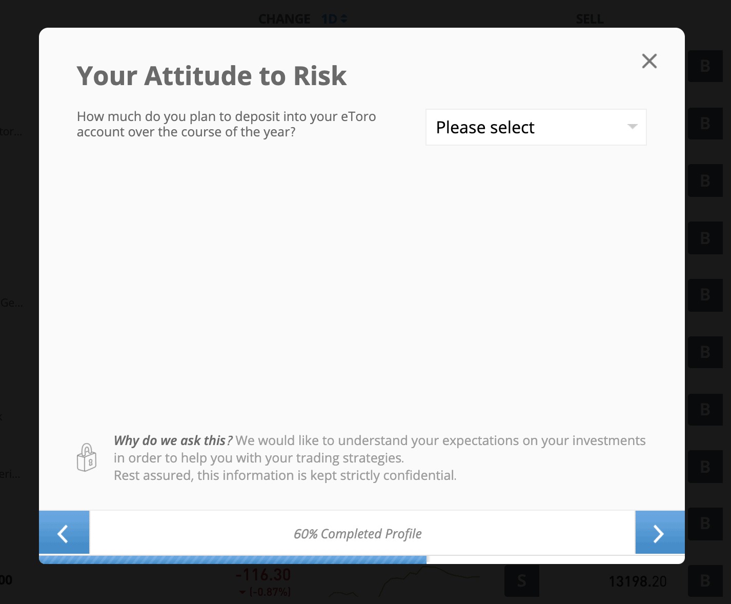 etoro account verification - attitude to risk