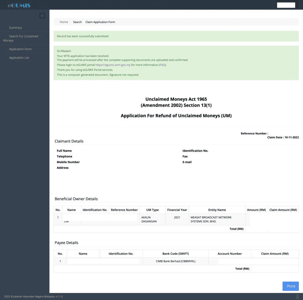 大馬無人認領款項達110億令吉！如何上網用eGUMIS領取無人認領款項？