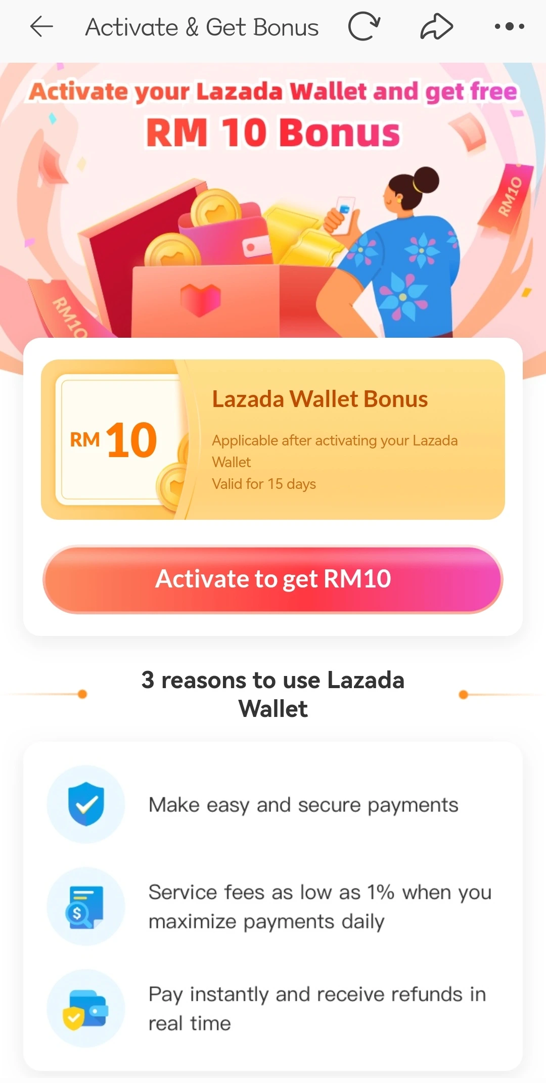 点击 Activate to get RM 10